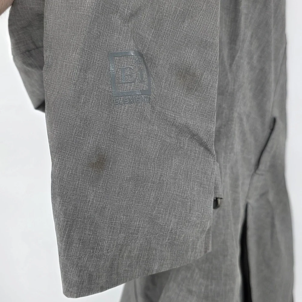 REI Co-op Hooded Rain Jacket Coat Removable Hood Water Repellent Gray Womens Med